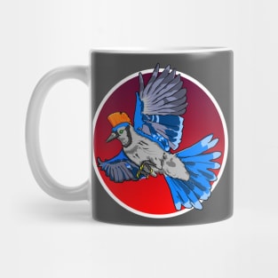 Blue Jay Punk Rock with an Orange Mohawk Mug